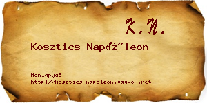 Kosztics Napóleon névjegykártya
